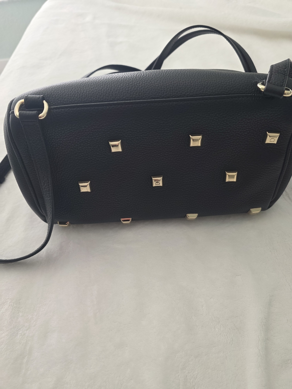 Salvatore Ferragamo Black Leather Satchel with Gold Hardware - Picture 3 of 5